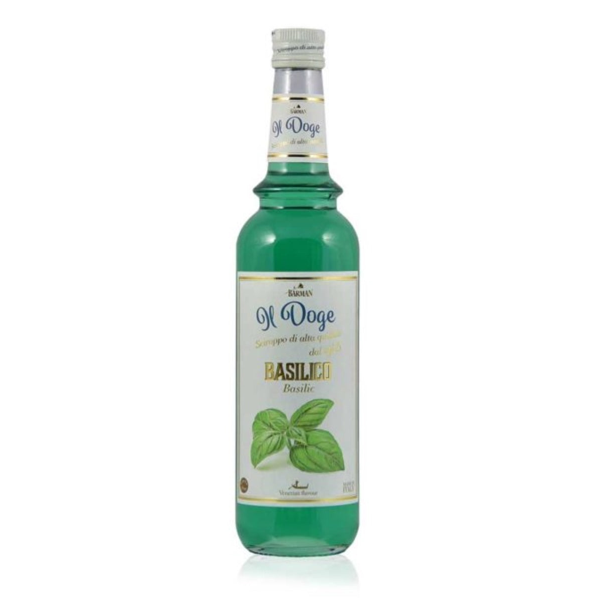 Il Doge basilikumsirup i flaske til cocktails, mocktails og desserter