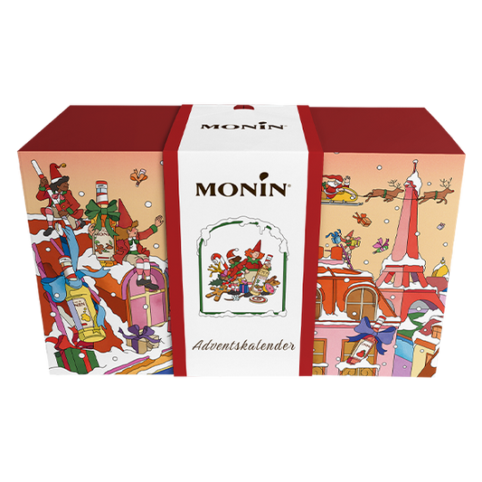MONIN julekalender 2026 med 24 sirupper og drikkekoncentrater à 5 cl