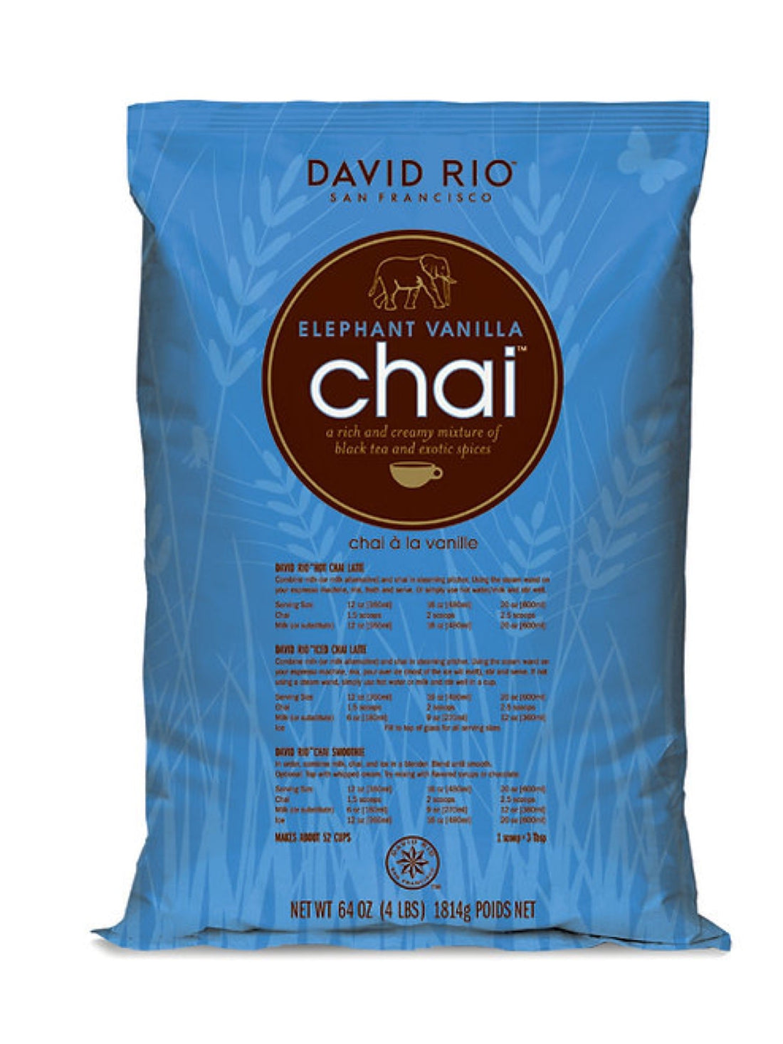 David Rio Elephant Vanilla Chai og udvalg af chai-varianter