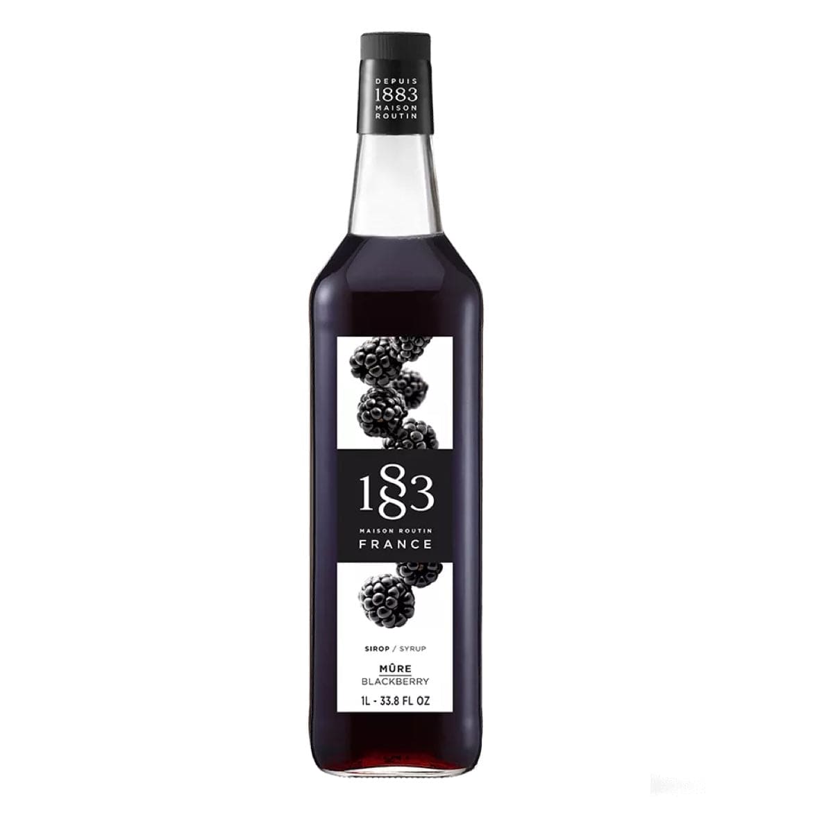1883 Brombær Sirup – fyldig og frugtig sirup med dybe brombærnoter, ideel til cocktails, mocktails og desserter.