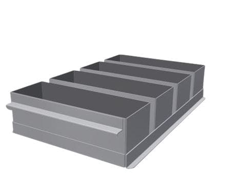 Bageform T/4 brød til bagning af fire ensartede brød.