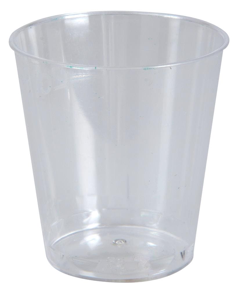 Klar plastkop på 240 ml – robust engangsdrikkeglas i polystyren til kolde og varme drikke