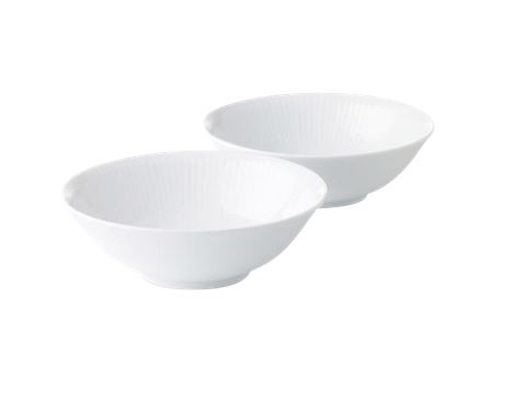 Bowl Set 2-Pack White Ribbed