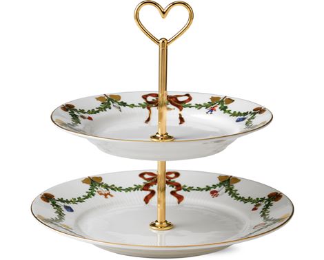 Cake Stand Star Ribbed Christmas