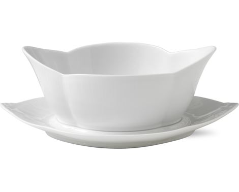 White Ribbed Sauce Bowl