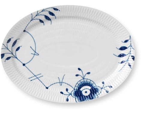 Blue Mega Ribbed Platter