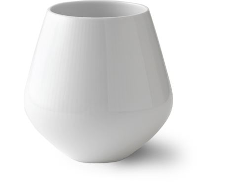 White Ribbed Vase