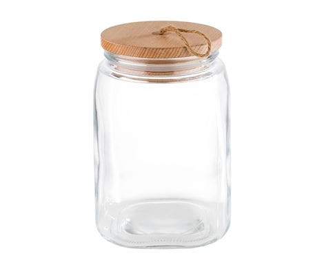 Woody Storage Jar with Wooden Lid