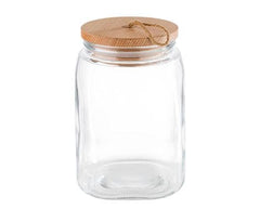 Woody Storage Jar with Wooden Lid
