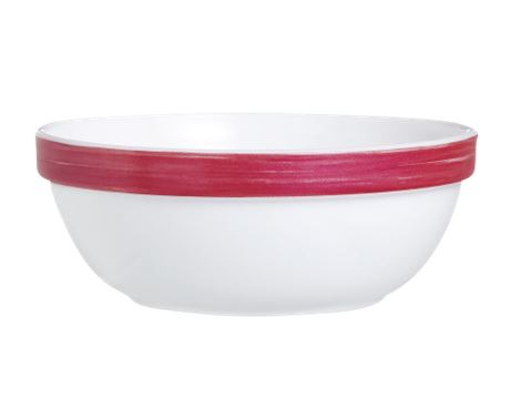 Stabelbar Brush skål fra Arcoroc – en holdbar og funktionel skål i opalglas med penselstrøg-design, ideel til både servering og opbevaring