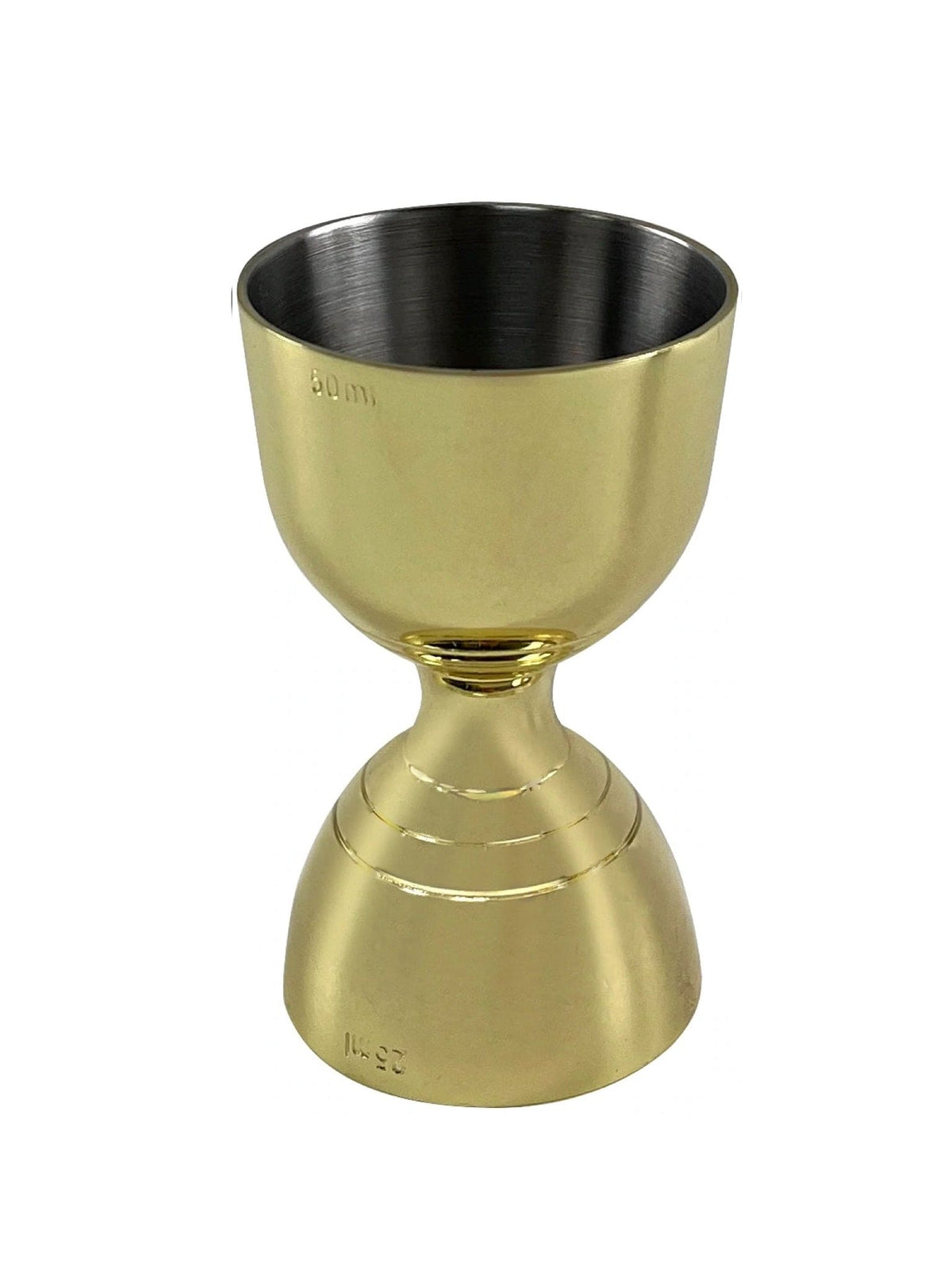 Bell jigger guldbelagt – elegant præcisionsmåler til cocktails, perfekt til professionel og hjemmebar