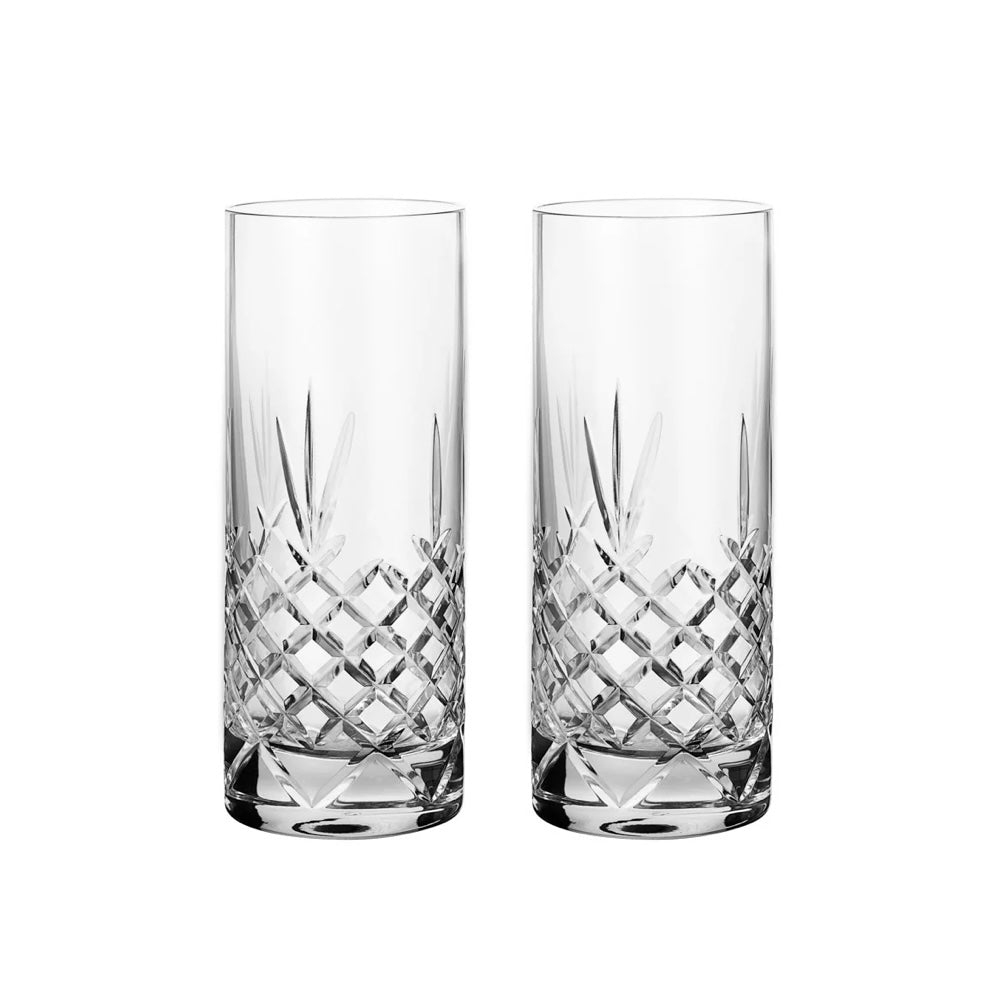 Frederik Bagger Crispy highball glas i krystal med elegant facetslebet design