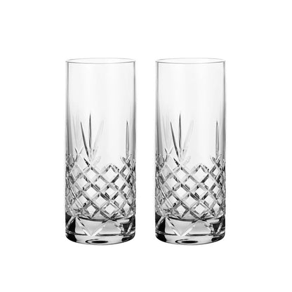 Frederik Bagger Crispy highball glas i krystal med elegant facetslebet design