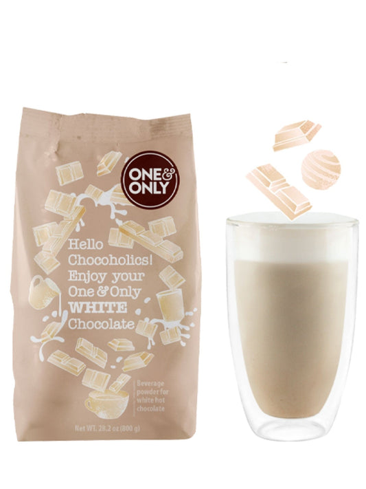 One & Only White Chocolate – krämig och läcker vit chokladblandning, perfekt för varma drycker och dessertgodis