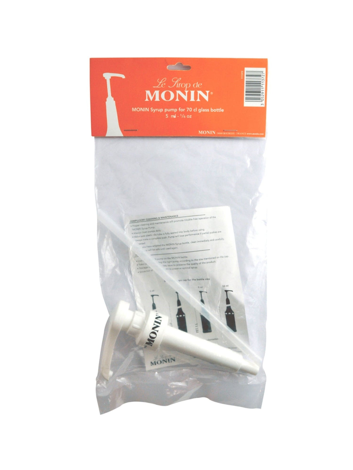 Original Monin siruppumpe 5 ml – præcis og praktisk pumpe til dosering af Monin sirup i drinks og kaffe.