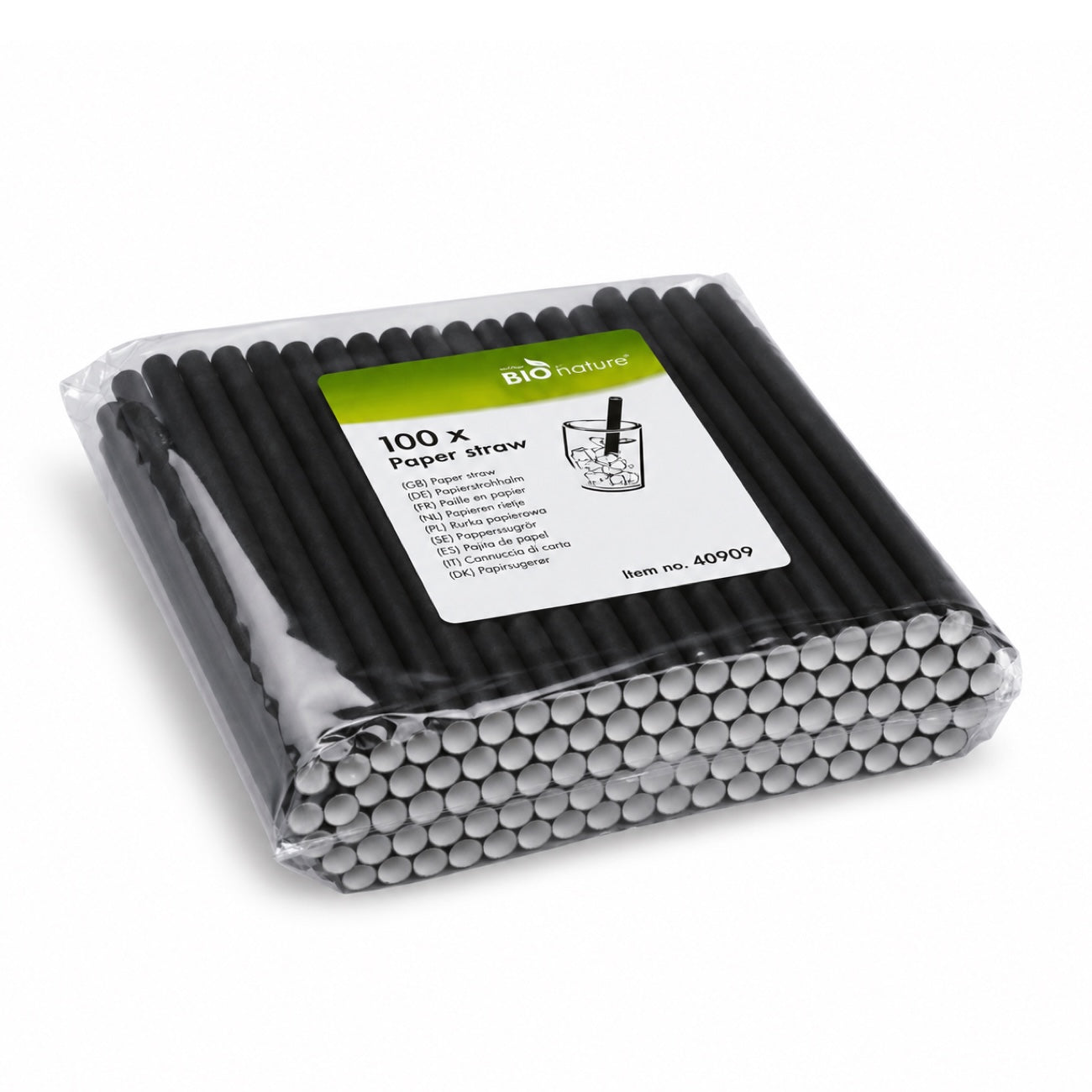 Paper straws Jumbo Ø8 mm – Black (100 pcs.)