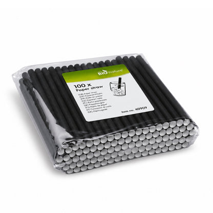 Paper straws Jumbo Ø8 mm – Black (100 pcs.)