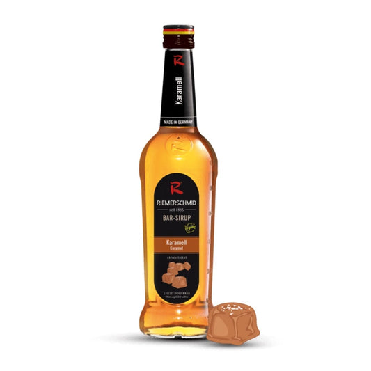 Riemerschmid Karamel Sirup – fyldig og cremet sirup med smag af sød karamel. Ideel til kaffe, desserter og cocktails.