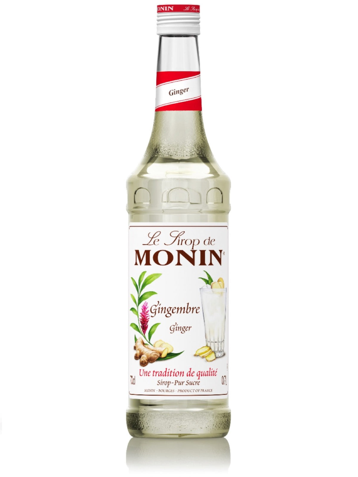 Tilføj en pikant og krydret smag til dine drinks og cocktails med Monin Ingefær Sirup