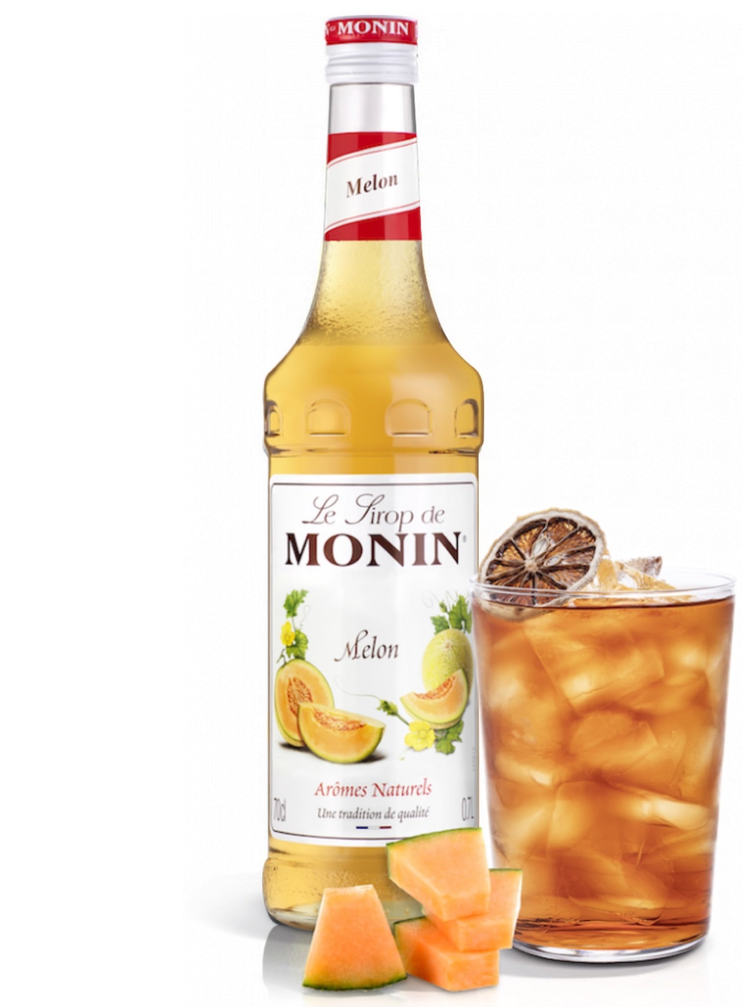 Monin Melon Sirup - tilføj en sød og forfriskende smag til dine drinks med denne lækre melon sirup, perfekt til cocktails, lemonader og smoothies