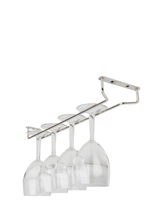 Glasophæng til 4 glas i krom - en praktisk og stilfuld måde at opbevare glas på.